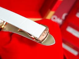 OMEGA 歐米茄 De Ville 碟飛 Ladymatic系列 42563342055001 <font color="#05f0f0">放射星芒紋理的白色珍珠母貝錶盤</font> 玫瑰金 <font color="#FF0000">台灣公司貨</font> 同軸擒縱 自動上鍊 34mm