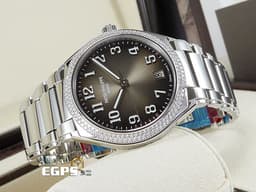 PATEK PHILIPPE 百達翡麗 PP錶 Twenty~4 系列 旭日形錶盤 7300 / 1200A-010&nbsp;<font color="#842B00">棕色漸變色面盤 </font><font color="#05f0f0">原廠鑽石錶圈 共鑲鑽160顆天然美鑽，約重0.77克拉</font>&nbsp;<font color="#ff0000">2025年保單 新錶參考訂價：965,000元</font>&nbsp;自動上鍊 36mm