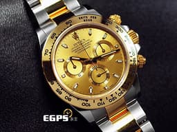 ROLEX 勞力士 Cosmograph Daytona 宇宙計時型 迪通拿 116503 計時碼錶 18K黃金&amp;不鏽鋼材質半金款&nbsp;<font color="#f5dea8">皇帝金色面盤 </font> <font color="#ff0000">2017年保卡</font>&nbsp;賽車錶 自動上鍊 40mm
