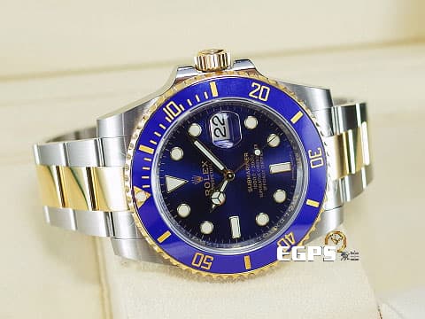 ROLEX 勞力士 Submariner Date 蠔式 潛航者 116613LB 藍水鬼 藍色陶瓷錶圈 116613 LB 半金款 18K黃金 潛水錶 2016年保卡  自動上鍊 40mm