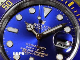 ROLEX 勞力士 Submariner Date 蠔式 潛航者 116613LB <font color="#0080FF">藍水鬼 藍色陶瓷錶圈</font> 116613 LB <font color="#f5dea8">半金款 18K黃金</font> 潛水錶 <font color="#FF0000">2016年保卡</font>  自動上鍊 40mm