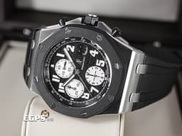 Audemars Piuget 愛彼 AP錶 Royal Oak Offshore Chronograph 皇家橡樹 離岸型 25940SK.OO.D002CA.03&nbsp;<font color="#545454">黑色格紋面盤 經典黑色橡膠外框</font>&nbsp;計時碼表 不鏽鋼 25940 SK&nbsp;<font color="#ff0000">台灣公司貨</font> 自動上鍊 42mm