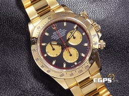 ROLEX 勞力士 Cosmograph Daytona 宇宙計時型 迪通拿 116528 <font color="#6e6e6e">醇黑色錶面搭配</font><font color="#ecc918">香檳色計時盤 Paul Newman 保羅紐曼面盤</font> 計時碼表 18K黃金 小怪獸<font color="#FF00FF">&nbsp;</font><font color="#ff0000">2014年台灣公司貨 已回RSC原廠完整保養&nbsp;</font>自動上鍊 賽車錶 40mm