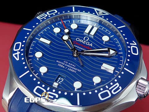 OMEGA 歐米茄 Seamaster 海馬系列 21032422003001 藍色面盤、藍色陶瓷錶圈 同軸擒縱 藍色橡膠錶帶海馬，2025年保單 台灣公司貨 排氦氣閥 潛水錶 自動上鍊 42mm