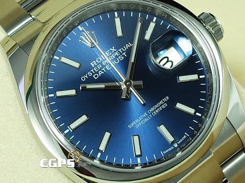 ROLEX 勞力士 DATEJUST 126200 經典 蠔式日誌型 藍色面盤 DJ36 不鏽鋼材質 2021年保卡 自動上鍊 36mm