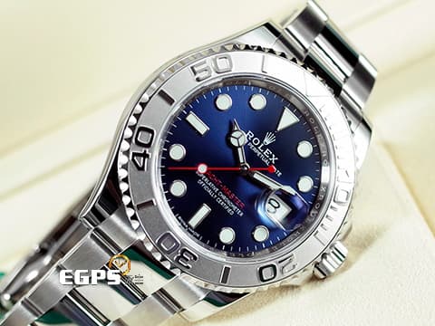 ROLEX 勞力士 Yacht-Master 遊艇名仕型 116622 不鏽鋼材質 亮藍色面盤&nbsp;PT950 鉑金雙向旋轉錶框 亂碼字頭 自動腕錶 40mm