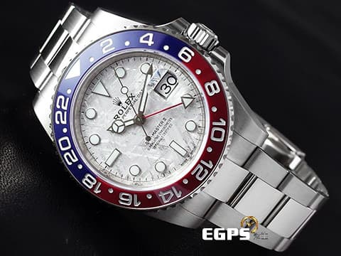 ROLEX 勞力士 GMT-Master II 格林威治型 126719BLRO mete 陶瓷紅藍雙色 百事圈 18K白金材質&nbsp;隕石面盤 2020年保卡&nbsp;自動上鍊 40mm