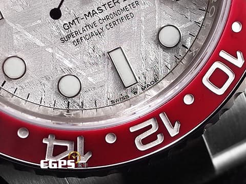 ROLEX 勞力士 GMT-Master II 格林威治型 126719BLRO Met 兩地時區 Meteorite 隕石面盤 紅藍雙色陶瓷圈 Pepsi 百事圈 可樂圈 18K白金材質&nbsp;2025年07月新式保卡&nbsp;126719 BLRO 自動上鍊 40mm