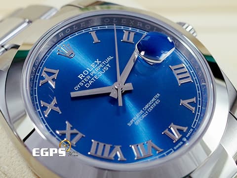 ROLEX 勞力士 Datejust 41 蠔式日誌型 126300 天藍色面盤 經典立體羅馬數字時標 DJ41 不鏽鋼 2023年保卡 蠔式（Oyster）三節錶帶 自動上鍊 41mm