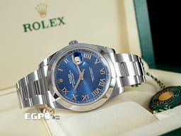 ROLEX 勞力士 Datejust 41 蠔式日誌型 126300 <font color="#0080FF">天藍色面盤 經典立體羅馬數字時標</font> DJ41 不鏽鋼 <font color="#FF0000">2023年保卡 蠔式（Oyster）三節錶帶</font> 自動上鍊 41mm