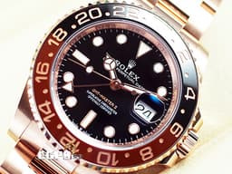 ROLEX 勞力士 GMT-Master II 格林威治型 126715CHNR 陶瓷沙士雙色圈 126715 CHNR 永恆玫瑰金 兩地時區 <font color=#FF0000>玫瑰金沙士圈，2019年保卡</font> <font color=#FFFF33> 此錶歡迎各路錶友以 PP、AP、勞力士 來店交換，本店將以最高價評估～</font> 自動上鏈 40mm