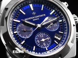 Vacheron Constantin 江詩丹頓 VC錶 Oversea Chronograph 縱橫四海 5500V/110A-B148 <font color=#4169e1>藍色面盤 日內瓦印記</font> 5500 V 計時碼表 不鏽鋼 <font color=#FF0000>2019年保單 快拆錶帶裝置 附皮革錶帶及橡膠錶帶</font> 自動上鍊 42mm