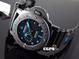 PANERAI 沛納海 Submersible Carbotech PAM1616 碳纖維材質 潛水錶 PAM01616 <font color=#6fb9dc>藍色夜光指針時標</font> <font color=#FF0000>Carbotech碳纖維專業潛水腕錶 黑色塗層鈦金屬錶背 2022保單 錶友珍藏品 </font> 自動上鍊 47mm