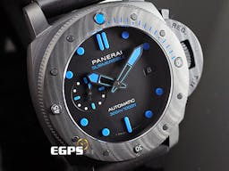 PANERAI 沛納海 Submersible Carbotech PAM1616 碳纖維材質 潛水錶 PAM01616 <font color=#6fb9dc>藍色夜光指針時標</font> <font color=#FF0000>Carbotech碳纖維專業潛水腕錶 黑色塗層鈦金屬錶背 2022保單 錶友珍藏品 </font> 自動上鍊 47mm