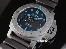 PANERAI 沛納海 Submersible Carbotech PAM1616 碳纖維材質 潛水錶 PAM01616 <font color=#6fb9dc>藍色夜光指針時標</font> <font color=#FF0000>Carbotech碳纖維專業潛水腕錶 黑色塗層鈦金屬錶背 2022保單 錶友珍藏品 </font> 自動上鍊 47mm