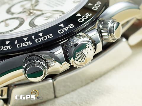 ROLEX 勞力士 Cosmograph Daytona 宇宙計時型 迪通拿 116500LN 計時碼表 白熊貓 白色面盤 搭配Rubber B橡膠錶帶 116500 LN 陶瓷錶圈 不鏽鋼 2021年新式保卡 賽車錶 自動上鍊 40mm
