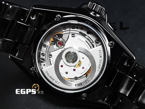 CHANEL 香奈兒 J12 Caliber 12.1系列 Black Ceramic H5702 黑陶瓷 原廠鑽石時標 經典 大三針 專利不鏽鋼蝴蝶扣 新機芯 透明錶背 2024年保單 自動上鍊 38mm