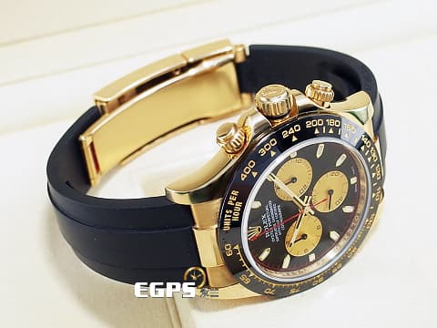 ROLEX 勞力士 Daytona 迪通拿 116518LN 計時碼表 18K黃金材質 陶瓷錶圈 黑底黃金圈熊貓面盤 保羅紐曼面盤 紅色計時秒針 小怪獸&nbsp;2022年保卡&nbsp;賽車錶 自動上鍊 40mm