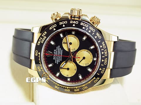ROLEX 勞力士 Daytona 迪通拿 116518LN 計時碼表 18K黃金材質 陶瓷錶圈 黑底黃金圈熊貓面盤 保羅紐曼面盤 紅色計時秒針 小怪獸&nbsp;2022年保卡&nbsp;賽車錶 自動上鍊 40mm