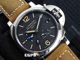 PANERAI 沛納海 Luminor 1950 PAM01537 PAM1537 GMT 三日鍊 <font color=#FF0000>2023年保單 新式保卡 經典巴黎釘紋面盤 台灣公司貨 </font> 動力顯示 自動腕錶 42mm