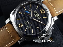 PANERAI 沛納海 Luminor 1950 PAM01537 PAM1537 GMT 三日鍊 <font color=#FF0000>2023年保單 新式保卡 經典巴黎釘紋面盤 台灣公司貨 </font> 動力顯示 自動腕錶 42mm