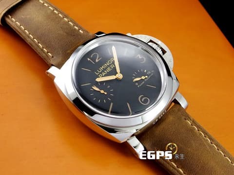 PANERAI 沛納海 Luminor PAM00423 PAM423 3日鍊 不鏽鋼材質 經典 菸草面 PAM423 三明治面盤 動能顯示  2017年保單 手上鍊 47mm