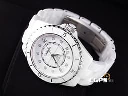 CHANEL 香奈兒 J12 Caliber 12.1系列 White Ceramic H5705 白陶瓷 <font color=#84C1FF>原廠鑽石時標</font> 經典 大三針 專利不鏽鋼蝴蝶扣 <font color=#FF0000>新機芯 透明錶背 2024年保單</font> 自動上鍊 38mm