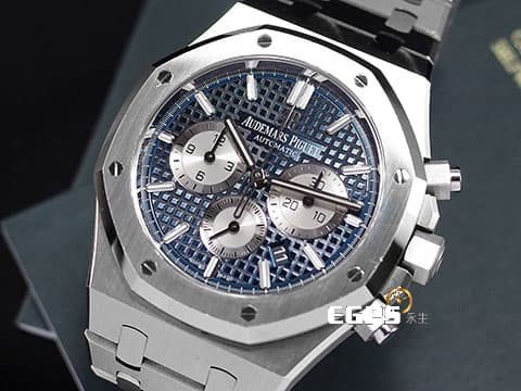 Audemars Piguet 愛彼 AP錶 Royal Oak Chronograph 皇家橡樹 26331ST 計時碼錶 藍色經典格紋面盤 不銹鋼 2020年新式保卡 26331 ST 歡迎各錶友以 PP、AP、RM、勞力士 來店交換，本店將以最高價評估～ 自動上鍊 41mm