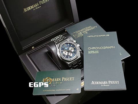 Audemars Piguet 愛彼 AP錶 Royal Oak Chronograph 皇家橡樹 26331ST 計時碼錶 藍色經典格紋面盤 不銹鋼 2020年新式保卡 26331 ST 歡迎各錶友以 PP、AP、RM、勞力士 來店交換，本店將以最高價評估～ 自動上鍊 41mm