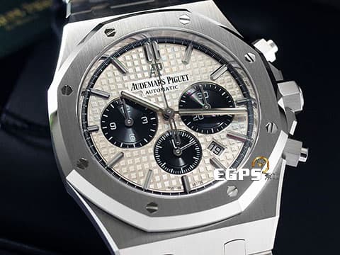 Audemars Piguet 愛彼 AP錶 Royal Oak 皇家橡樹 鍊帶款 白面黑色計時圈 26331ST.OO.1220ST.03 計時碼錶 不鏽鋼鍊帶款  白色熊貓面盤  2021年保卡&nbsp;自動上鏈 41mm