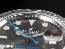 ROLEX 勞力士 Yacht-Master 遊艇名仕型 126622 <font color=#ADADAD>石板灰色面盤</font>搭配<font color=#33CCFF>藍色秒針</font> PT950 鉑金刻度錶圈 不鏽鋼 <font color=#FF0000>2024年保卡</font> 自動上鍊 40mm