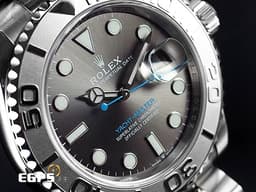 ROLEX 勞力士 Yacht-Master 遊艇名仕型 126622 <font color=#ADADAD>石板灰色面盤</font>搭配<font color=#33CCFF>藍色秒針</font> PT950 鉑金刻度錶圈 不鏽鋼 <font color=#FF0000>2024年保卡</font> 自動上鍊 40mm