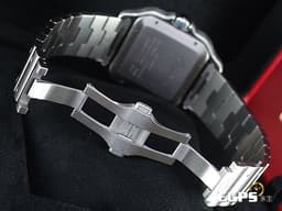 CARTIER 卡地亞 Santos de Cartier 山度士 WSSA0062 <font color="#7dd146">綠色太陽紋面盤</font> 大型 不鏽鋼材質&nbsp;<font color="#FF0000"> 快拆式錶帶 附原廠綠色皮帶 2024年保卡&nbsp;</font>自動上鍊 40mm