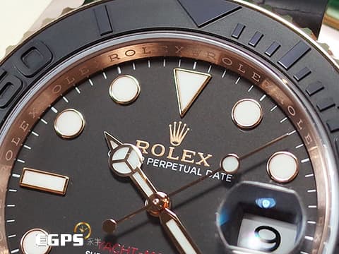 ROLEX 勞力士 Yacht-Master 116655 遊艇名仕 陶瓷框 18K永恆玫瑰金材質   Cerachrom黑色陶瓷刻度雙向旋轉錶框 2016年保卡&nbsp;自動上鍊 40mm