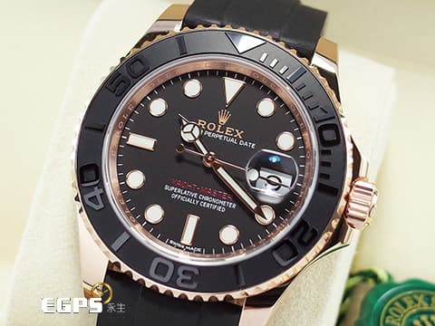 ROLEX 勞力士 Yacht-Master 116655 遊艇名仕 陶瓷框 18K永恆玫瑰金材質   Cerachrom黑色陶瓷刻度雙向旋轉錶框 2016年保卡&nbsp;自動上鍊 40mm