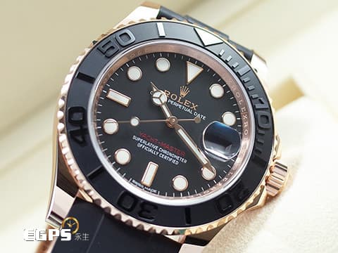 ROLEX 勞力士 Yacht-Master 116655 遊艇名仕 陶瓷框 18K永恆玫瑰金材質   Cerachrom黑色陶瓷刻度雙向旋轉錶框 2016年保卡&nbsp;自動上鍊 40mm