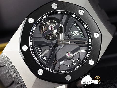 Audemars Piguet 愛彼 Royal Oak Concept 26560IO.OO.D002CA.01 鈦金屬材質 皇家橡樹概念系列 陀飛輪 鏤空面盤&nbsp;兩地時區 陶瓷錶圈&nbsp;台灣公司貨 新錶參考訂價：6,914,000元&nbsp;手動上鏈 44mm
