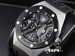 Audemars Piguet 愛彼 Royal Oak Concept 26560IO.OO.D002CA.01 <font color="#05f0f0">鈦金屬材質 皇家橡樹概念系列 陀飛輪 鏤空面盤</font>&nbsp;兩地時區 陶瓷錶圈&nbsp;<font color="#FF0000">台灣公司貨 新錶參考訂價：6,914,000元</font>&nbsp;手動上鏈 44mm