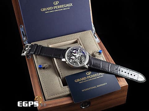 Girard-Perregaux 芝柏 GP錶 Neo-Bridges系列 84000-21-001-BB6A 鈦金屬 鏤空面盤 微型自動盤&nbsp;Neo Bridge新板橋承托平衡擺輪&nbsp;自動上練 45mm