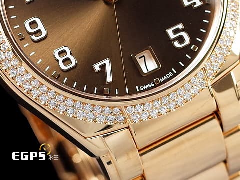 Patek Philippe 百達翡麗 PP錶 Twenty~4系列 7300/1200R-001 原廠鑲嵌160顆頂級天然美鑽外圈 巧克力 棕色日輝紋面盤 玫瑰金材質 大三針&nbsp;2026年保單&nbsp;自動上鍊 36mm