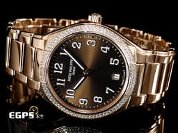 Patek Philippe 百達翡麗 PP錶 Twenty~4系列 7300/1200R-001 <font color="#99520f">原廠鑲嵌160顆頂級天然美鑽外圈 巧克力 棕色日輝紋面盤</font> 玫瑰金材質 大三針<font color="#ffd700">&nbsp;</font><font color="#FF0000">2026年保單&nbsp;</font>自動上鍊 36mm
