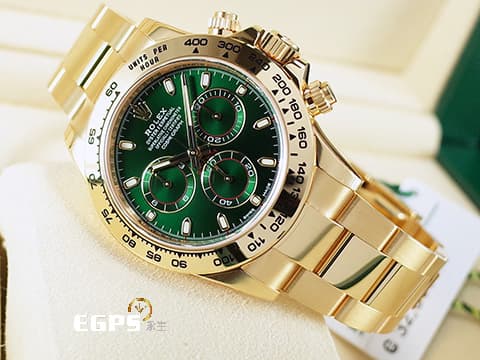 ROLEX 勞力士 Cosmograph Daytona 宇宙計時型 迪通拿 116508 綠金迪 綠油金 計時碼錶 與眾不同 氣宇非凡 霸氣綠迪 18K黃金材質&nbsp;賽車錶 自動上鍊 40mm