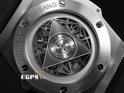 HUBLOT 宇舶 Big Bang Unico Sang Bleu 大爆炸 415.NX.7179.VR.1704.MXM18 藍色面盤 限量款 Maxime Buchi設計 幾何圖形指針 鈦金屬&nbsp;2018年保單 原鑲鑽錶 共388顆天然真鑽  自動上鍊 45mm
