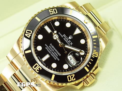 ROLEX 勞力士 Submariner 潛航者 116618LN 陶瓷框 18K黃金材質 全金黑水鬼 2019年保卡&nbsp;潛水錶 自動上鏈 40mm