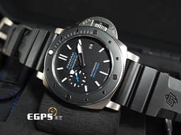 PANERAI 沛納海 Submersible PAM01389 三日鍊 鈦金屬 PAM1389 陶瓷圈 <font color=#FF0000>藍色字體面盤 2019年保單 配件齊全 </font> 潛水錶 自動上鍊 47mm