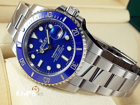 ROLEX 勞力士 Submariner 116619LB 潛航者 18K白金材質  絕版款 藍色陶瓷圈、面盤 藍水鬼&nbsp;自動上鍊 40mm
