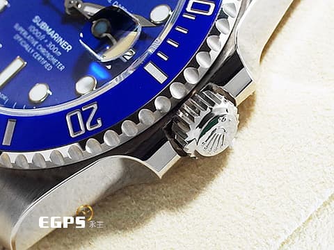 ROLEX 勞力士 Submariner 116619LB 潛航者 18K白金材質  絕版款 藍色陶瓷圈、面盤 藍水鬼&nbsp;自動上鍊 40mm