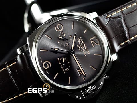 PANERAI 沛納海 Luminor Due PAM944 PAM00944 不銹鋼材質 炭灰色太陽放射紋面盤 GMT雙時區 3日動力儲存 微型自動盤&nbsp;自動上鍊 45mm