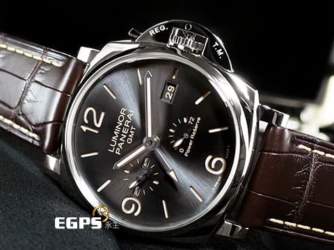 PANERAI 沛納海 Luminor Due PAM944 PAM00944 不銹鋼材質 炭灰色太陽放射紋面盤 GMT雙時區 3日動力儲存 微型自動盤&nbsp;自動上鍊 45mm