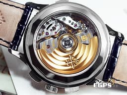 Patek philippe 百達翡麗 PP錶 複雜功能時計系列 5930 G 白K金材質 藍色網狀格紋面盤 5930G-001 世界時區 飛返計時 <font color="#FF0000">BEIJING 北京時區面盤 </font>自動上鍊 39.5mm